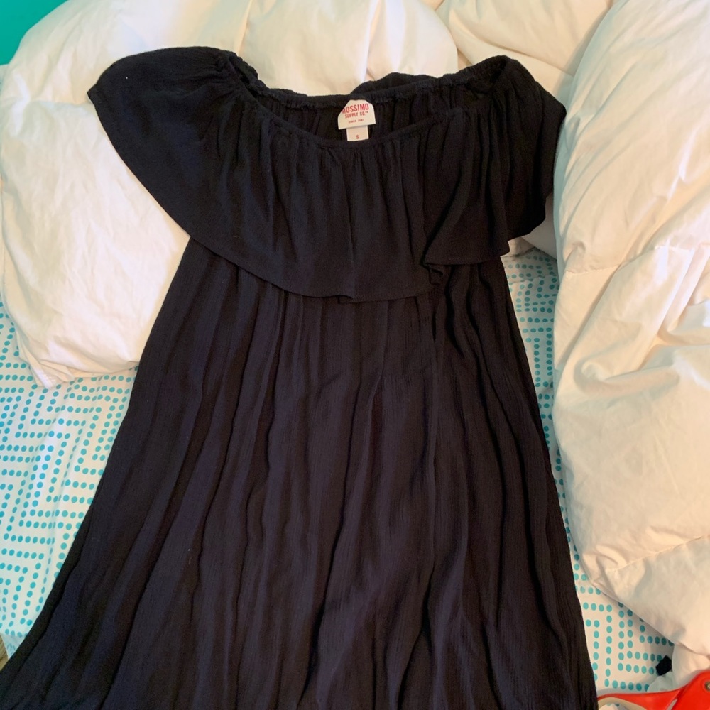off shoulder black dress